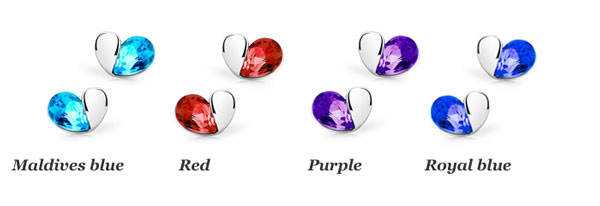 Crystal Magic Heart Gold Plated Stud Earrings