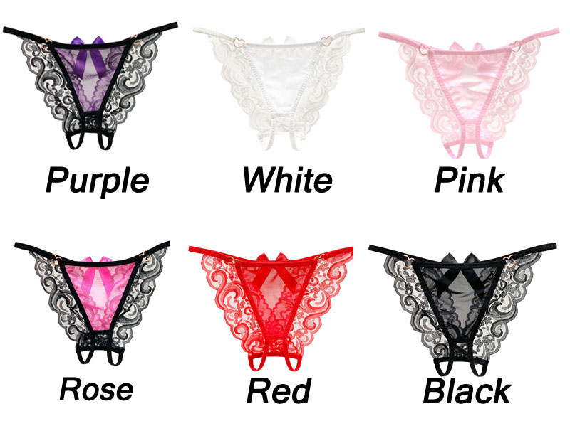Sexy Bowknot Backless Lace Crotchless Thin Panties Naughty Briefs Seamless Hipster Lingerie Thong Slutty Erotic Women's Underwear Underpants