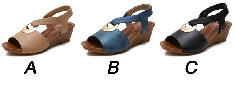 Casual Ring Wedge Shoes For Mom Summer Ankle Walking Strap Open Toe Non Slip Beach Women's Dressy Sandals