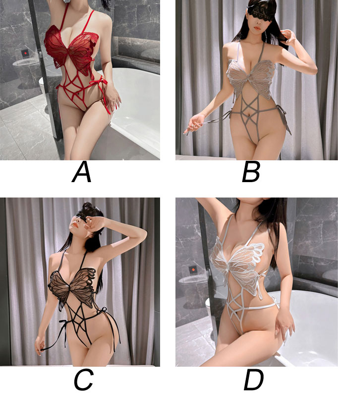 Sexy Front Butterfly Hollow Mesh Crotchless Boudoir Outfits Teddy Corset Leotard Erotic Women's Lingerie Strappy Bodysuit