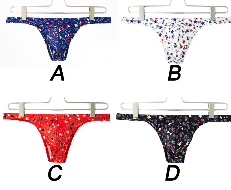 Sexy Stars Print Stretch Underwear Valentine's Day Gift For Him Men Bikini Briefs Bulge Pouch Sissy Underpants Gay Exotic Underpants