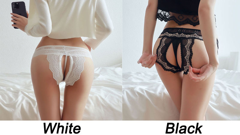 Sexy Crotchless Lace Panties Naughty Briefs Lingerie Erotic Women's Underwear Hipster Seamless Invisible Thong Underpants