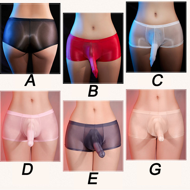 Sexy Penis Shape Sheer Mesh Erotic Breathable Men's Underwear Gay Sissy Lingerie Thin Transparent Underpants Crossdress Boxers Brief  
