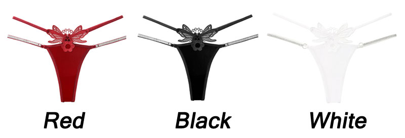 Sexy Butterfly Flower Embroidery Sparkly Thin Belt Panties Naughty Briefs T-Back Lingerie Erotic Women's Underwear Plus Size Thong