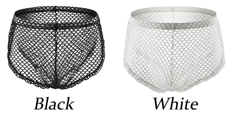 Sexy Fishnet Side Slit Men's Lingerie Underpants Trunks Erotic Underwear Sissy Breathbale Gay Boxer Briefs