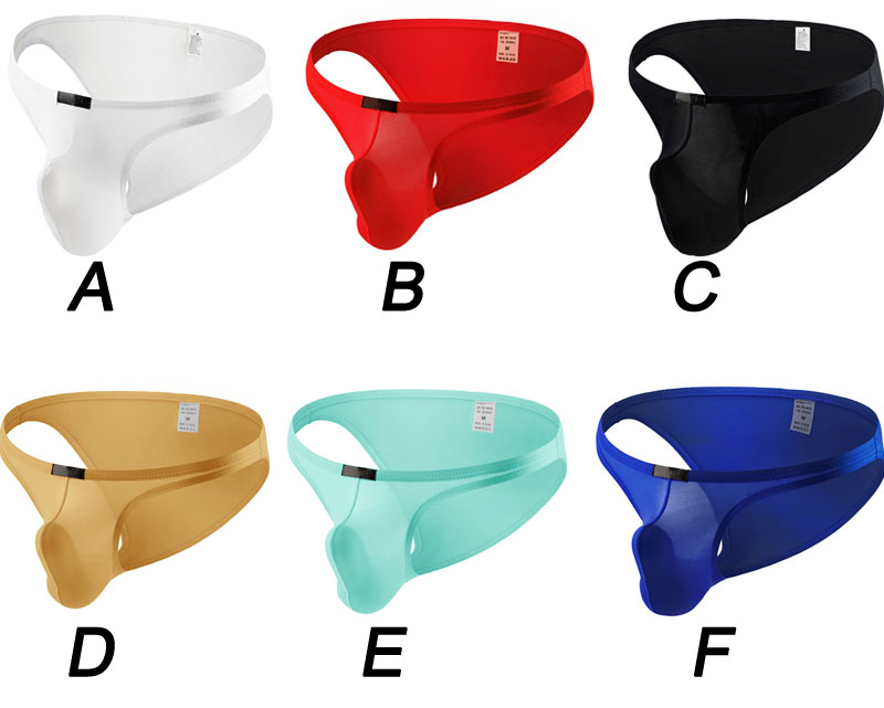 Sexy Ice Silk Thongs Thin T-Back Low Rise Bikini Underwear Seamless Free Breathing Smooth Underwear Sissy Men Brief Thong