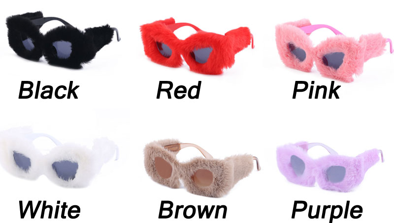 Cute Cat Eye Plush Winter Oversize Polarized Sunnies For Driving Sun UV Protection Women's Sunglasses