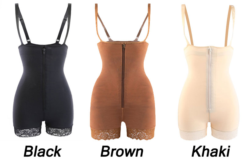 Zipper Spaghetti Strap Lace Shorts Butt Lifter Trainer Body Shaper Seamless Leotards Bodycon Jumpsuit Tummy Control Bodysuit Plus Size Shapewear