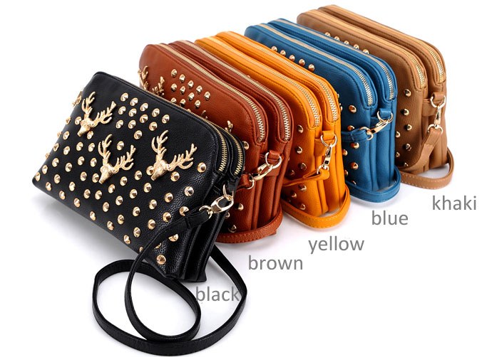 fashion Buck Head Rivet Shoulder Bags