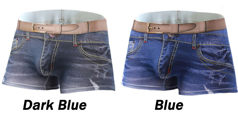 Sexy Denim Belt Print Breathable Panties Athletic Supporter Men's Lingerie Seamless Underpants Underwear Crossdress Knickers Boxers Briefs 