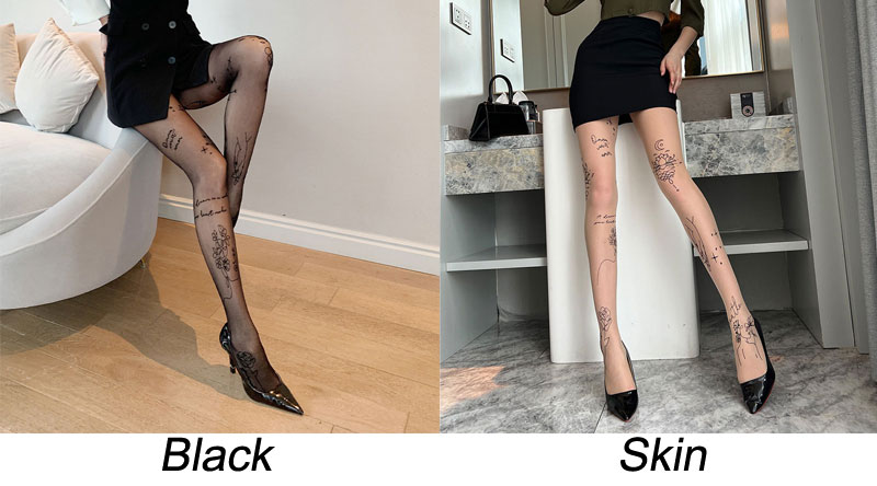 Sexy Lotus Flower Moon Mesh Sheer Ultra-Thin Tights Leggings Thigh High Stockings Pantyhose Socks Anti-slip Elastic Women's Stocking