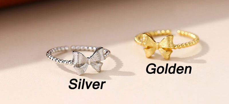 Dainty Brushed Butterfly Bowknot Bride Princess Engagement Wedding Gift Adjustable Jewelry Sterling Silver Stackable Ring