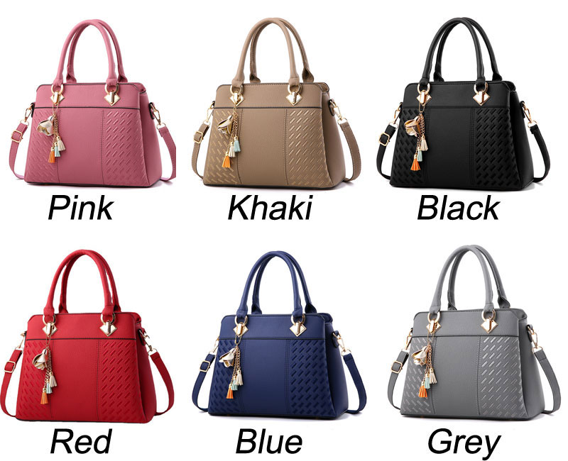 Fashion Tassel Decor Weave Handle Satchel Bags Tote Messenger Bag Large Capacity Shoulder Bags Women's Handbags 