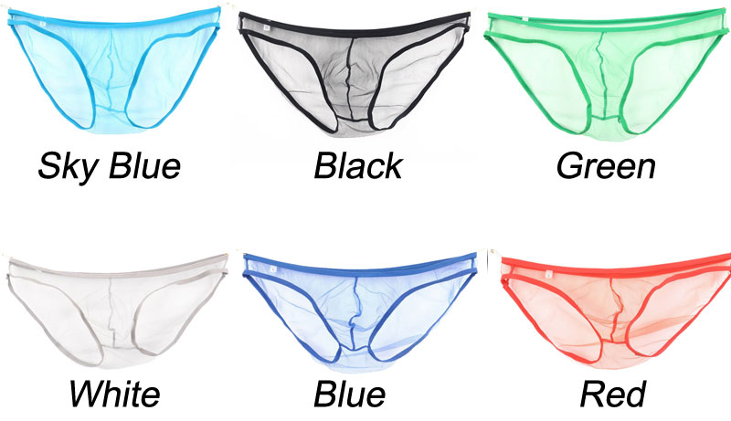 Sexy Transparent Ultra Thin Mesh Breathable Knickers Trunks Clubwear Underwear Sissy Stretch Men's Lingerie Underpants