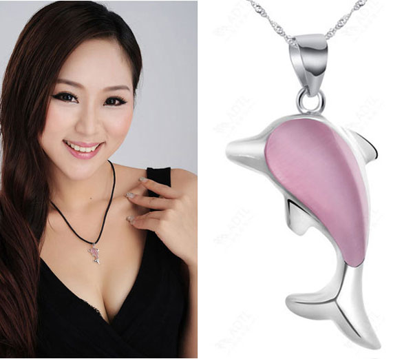 Lovely Dolphin Animal Sterling Silver Pendant