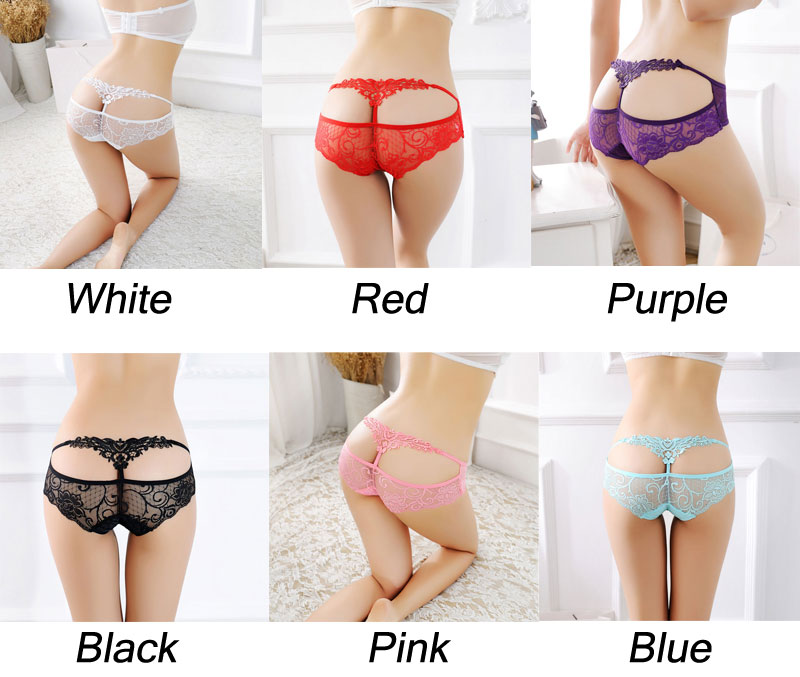 Sexy Floral Lace Jacquard Hollow Underpants Temptation Low Waist Briefs Women's Panties T-back Seamless Thong Underwear