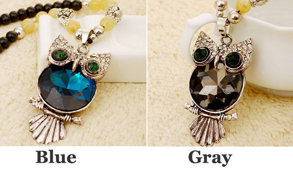 Retro Crystal Owl Beaded Chain/Necklace