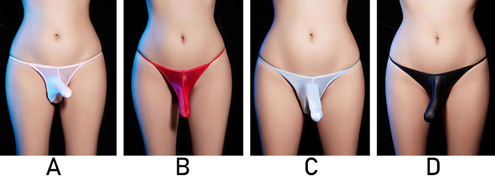 Sexy Men's Penis Shape Sissy Erotic G-string Transparent Triangle Lingerie Fetish Gay Cock Underpants Thong