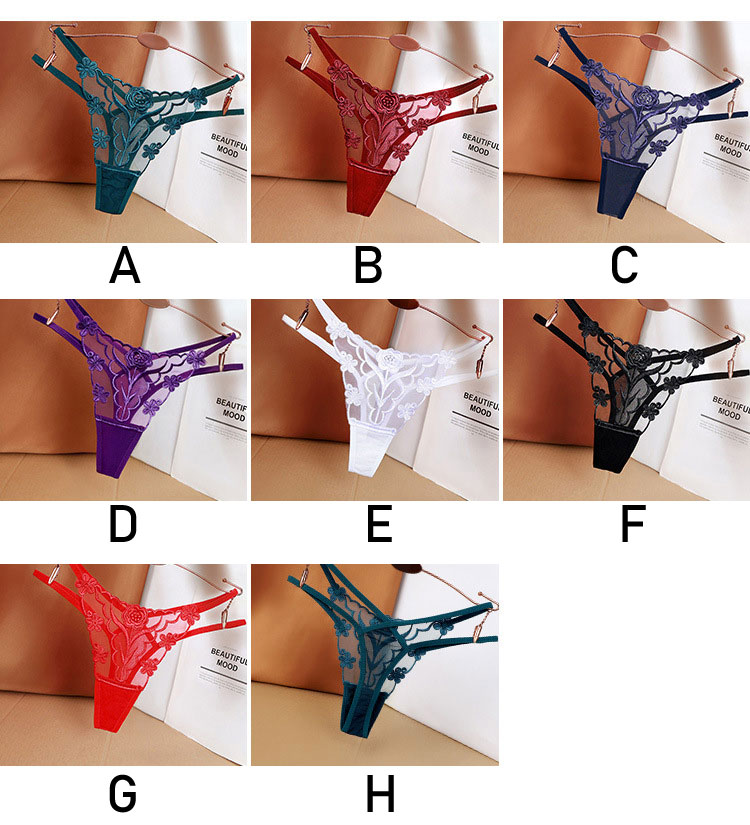 Sexy Flower Rose Embroidery Mesh Panties Lingerie Exotic Women's Underwear Naughty Underpants Low Rise Invisible Thong