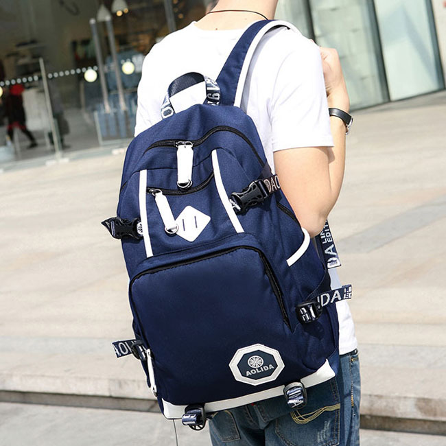 Leisure Oxford Belt College Bag Travel Waterproof Large Capacity Canvas School Backpack