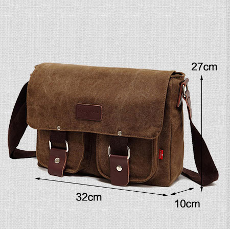 Vintage Front Pocket Canvas Shoulder Bag Messenger Bag