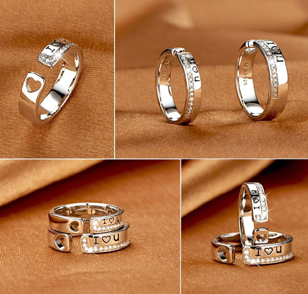 Romantic Love Letter Couple Opening Rings