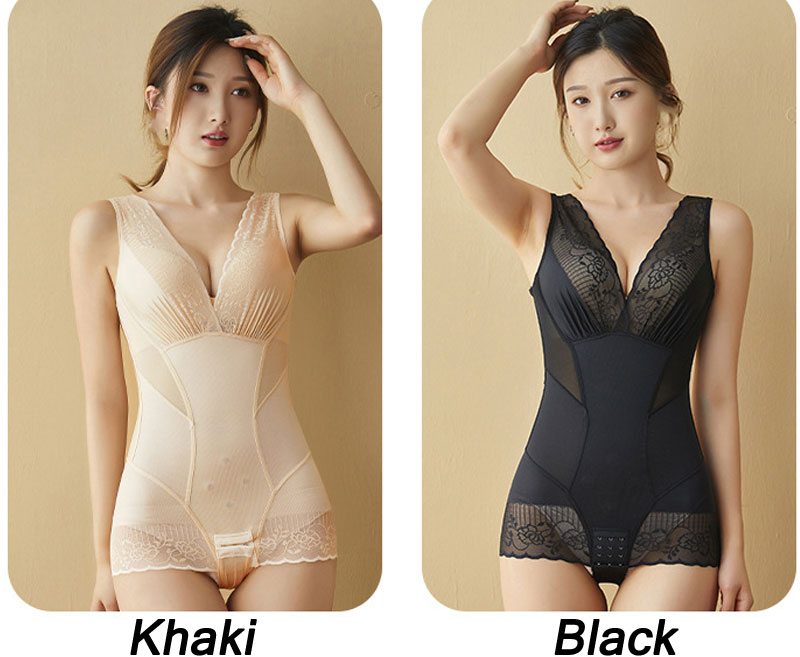 Sheer Mesh Lace Butt Lifter 4-breasted Crotch Trainer Seamless Leotards Bodycon Tummy Control Bodysuit Body Shaper Jumpsuit Shapewear