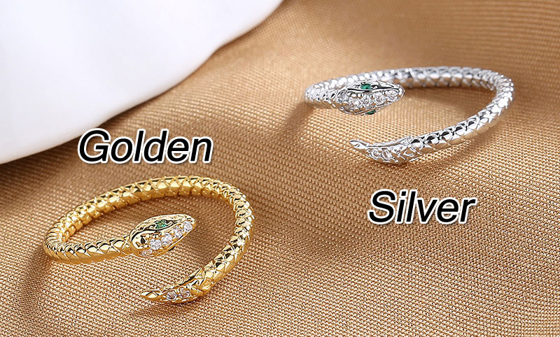 Retro Snake Zircon Sterling Silver Twist Ring Jewelry Gifts Women's Engagement Promise Animal Open Ring