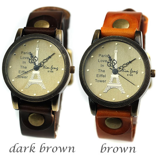 Retro Eiffel Tower Leather Leisure Watches