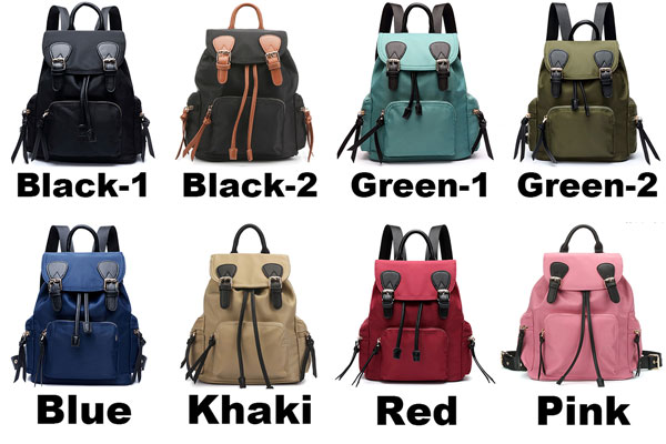 Unique Girl's Splicing Belts Pure Colored Waterproof Student Backpack Oxford School Backpack