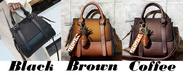 Retro Frosted Belt Large Capacity Handbag Splicing PU Shoulder Bag