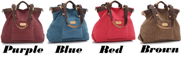 Retro Girl's Multi-function Large Capacity Saddle Bag Shoulder Bag Canvas Handbag