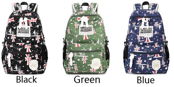 Casual Printing School Bag Teenagers Rucksack Travel Sport Backpack