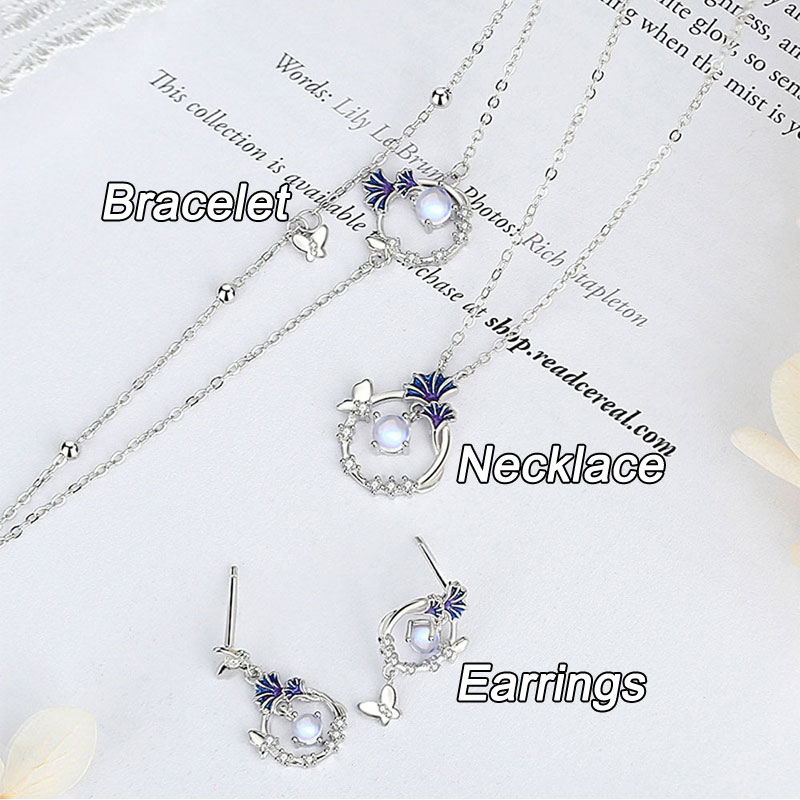 Charm Ginkgo Leaves Butterfly Hollow Opal Zirconia Pendant Earrings Jewelry Accessory Sterling Silver Necklace Bracelet