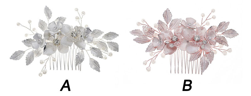 New Alloy Flower Leaf Rhinestones Pearl Vine Bridal Headband Wedding Clips Hairpin Headpieces Hair Jewelry Accessories Combs