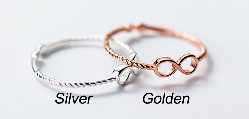 Dainty Infinity Twisted Rope Knot Ring Jewelry Classic Gift For Women Finger Accessory Open Silver Ring