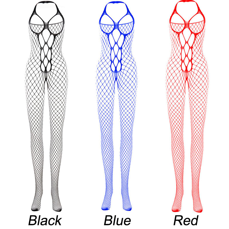 Sexy Fishnet Hollow Bodysuit Knickers Sissy Elastic Leotard Jumpsuit Men's Lingerie Crossdress Bodystocking