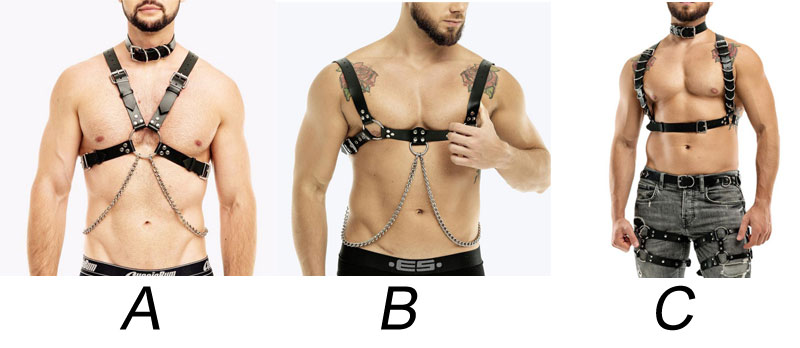 Sexy Punk Buckle Rivet Tassel Chest Leather Belt Body Chain SM Rave Sissy Gothic Party Sex Accessories Bondage Men's Harness