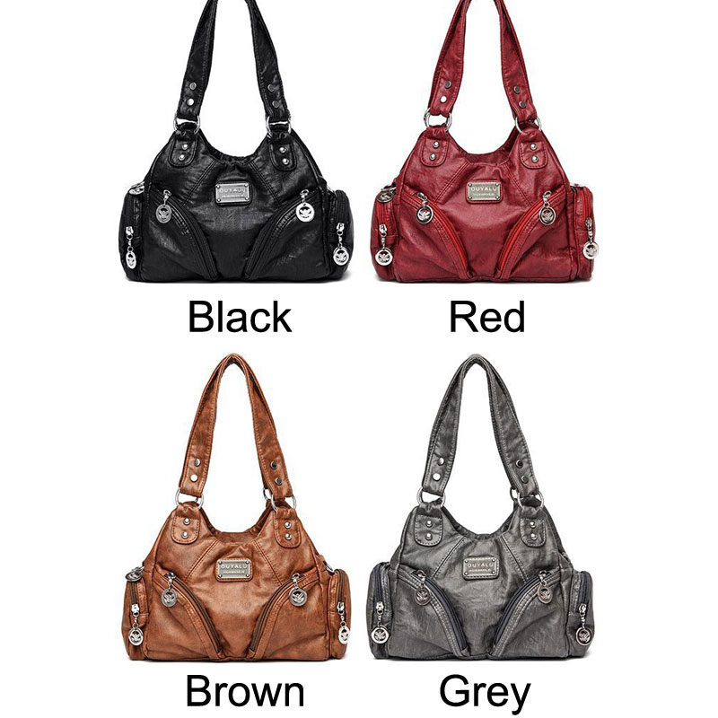 Retro Soft PU Leather Rivet Tote Locomotive Handbags For Women Crossbody Bags Ladies Purse Shoulder Bags