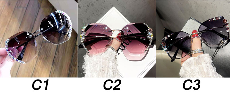 Sparkly Diamond Frame Polarized Sunnies For Shopping Driving UV Protection Oversize Women's Sunglasses