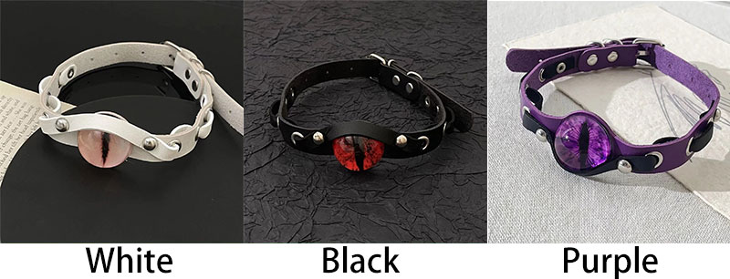 Punk Style Devil's Eye Dark Clavicle Chain Leather Gothic Neckband Halloween Party Cosplay Goth Necklace Rock Accessories Collars Choker