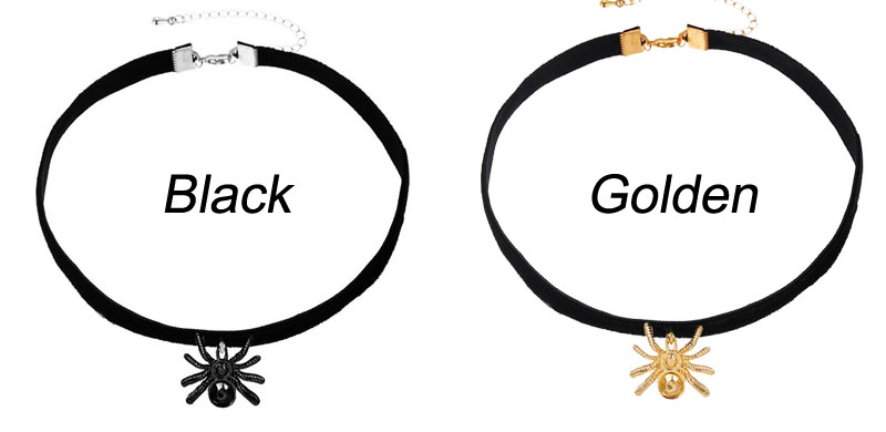 Punk Spider Velvet Goth Choker Necklace Nightclub Accessories Gothic Animal Pendant Neckband Women's Collars Choker