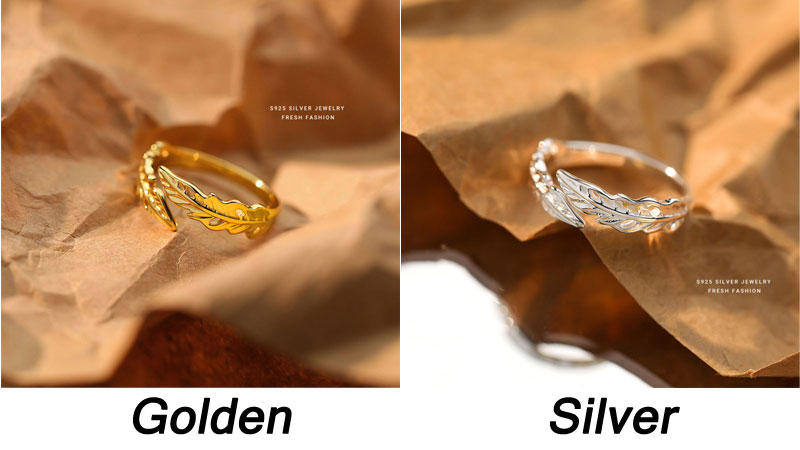 Dainty Leaf Wedding Promise Bride Princess Engagement Wedding Gift Adjustable Accessory Sterling Silver Leaves Stackable Ring