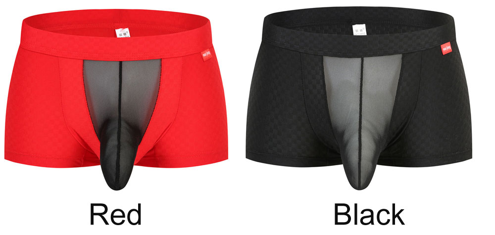 Exquisite Sexy Elephant Trunk Inspired Bulge Enhancement Pouch Design For Gay Nightwear Erotic Underpants Sissy Breathable Mesh Fabric Men's Lingerie Boxers Briefs