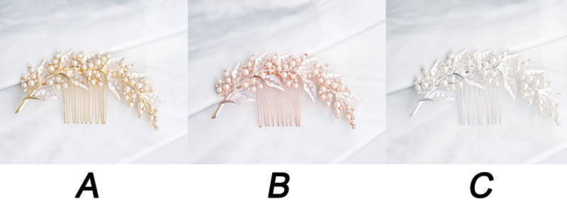 Gorgeous Leaf Pearl Branches Bridal Hollow Wedding Clips Pieces Headpieces Hair Jewelry Hairpins Accessories Comb