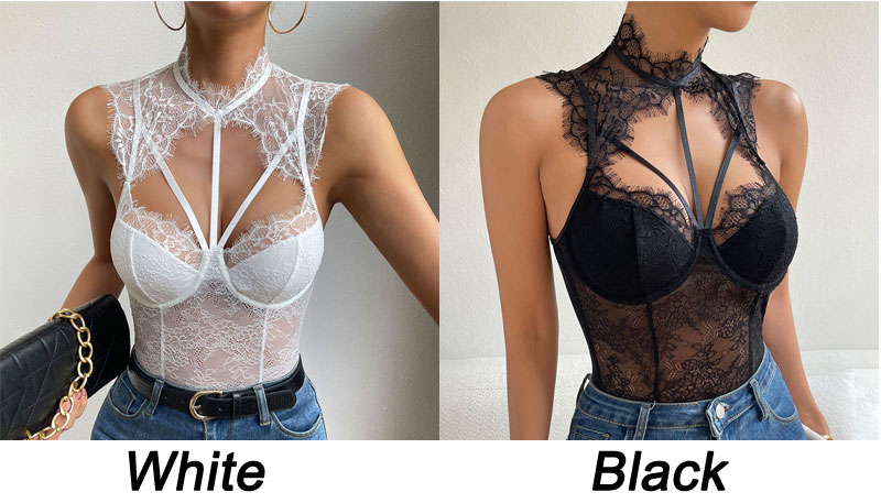 Sexy Lace Halter V Neck Halter Bodysuit Underwire Teddy Leotard Nightwear Clubwear Erotic Womens Lingerie 