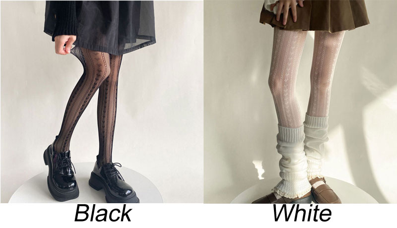 Sexy Love Heart Vertical Stripes Retro Cute Hollow Fishnet Stockings Leggings Socks Elastic Women's Pantyhose