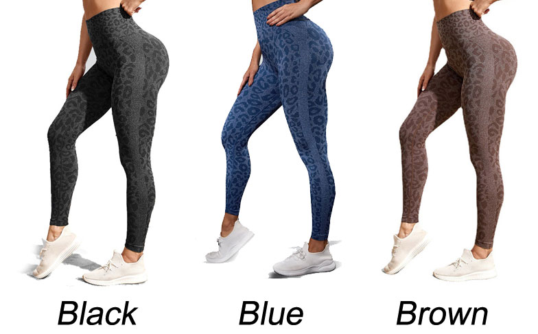 Unique Leopard Butt Lifting High Waist Scrunch Seamless Tummy Control Soft Athletic Pants Trousers Workout Yoga Slim Women's Leggings