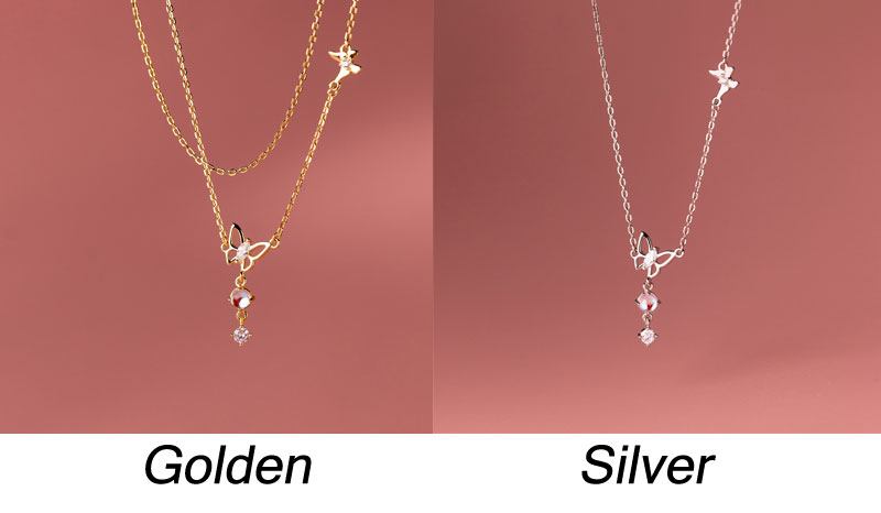  Lovely Hollow Butterfly Zircon Beads Pendant Jewelry Accessory Gift For Teen Girls Sterling Silver Sweater Necklace