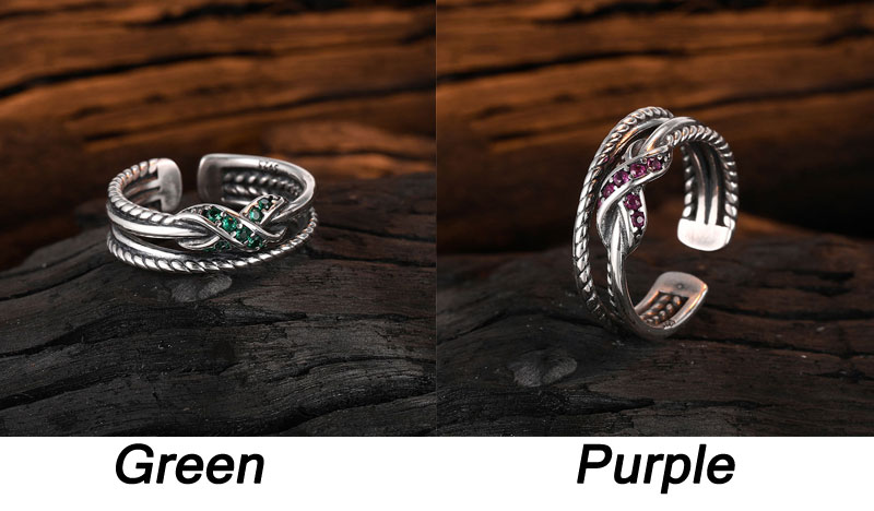 Unique Weave Wrap Zircon Hollow Double Layers Jewelry Bride Princess Engagement Wedding Gift Accessory Sterling Silver Stackable Ring